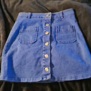 New blue Jean button up front snaps. 6 super cute!!!! Just too small. Summer!(: